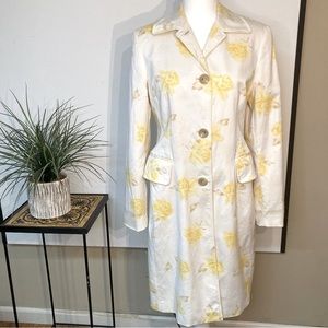 Banana Republic Floral Trench Coat Size Medium